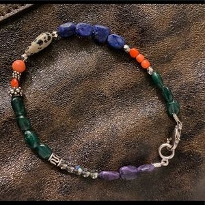 Anklet handcrafted with semiprecious stones